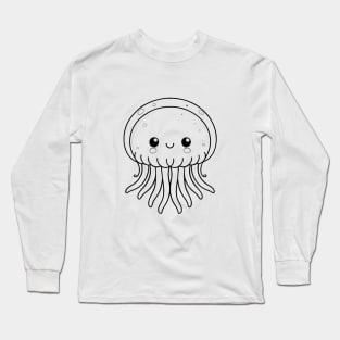 Cute Baby Jellyfish Animal Outline Long Sleeve T-Shirt